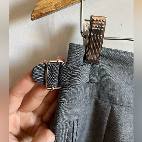 Pringle of Scotland Lightweight Gray Wide-leg Folded Hem Dress Pants size 8 Wool - Picture 8 of 14